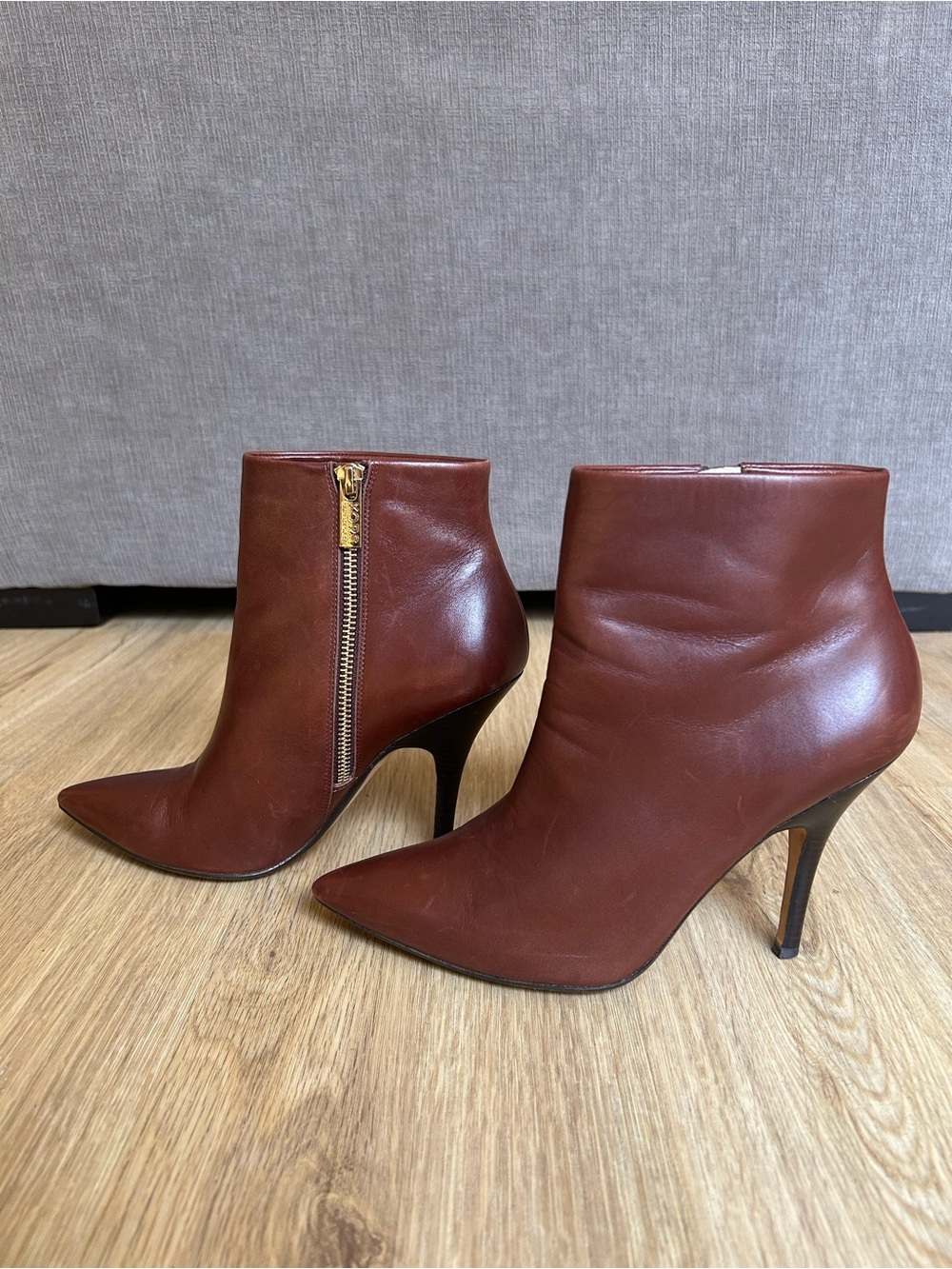Michael Kors Rust Brown Keke Pointed Toe Stiletto Ankle Boots